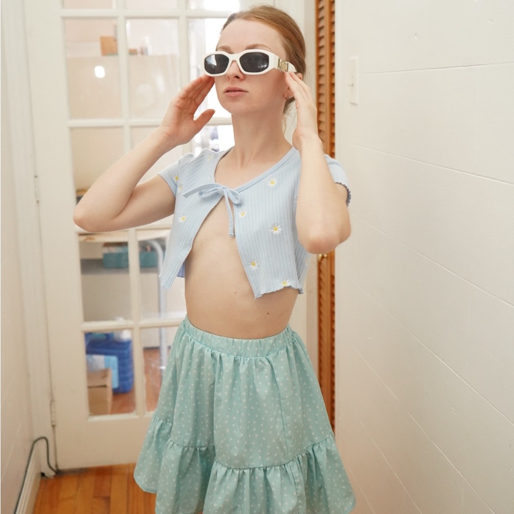 Light Blue Polka Dot Skirt